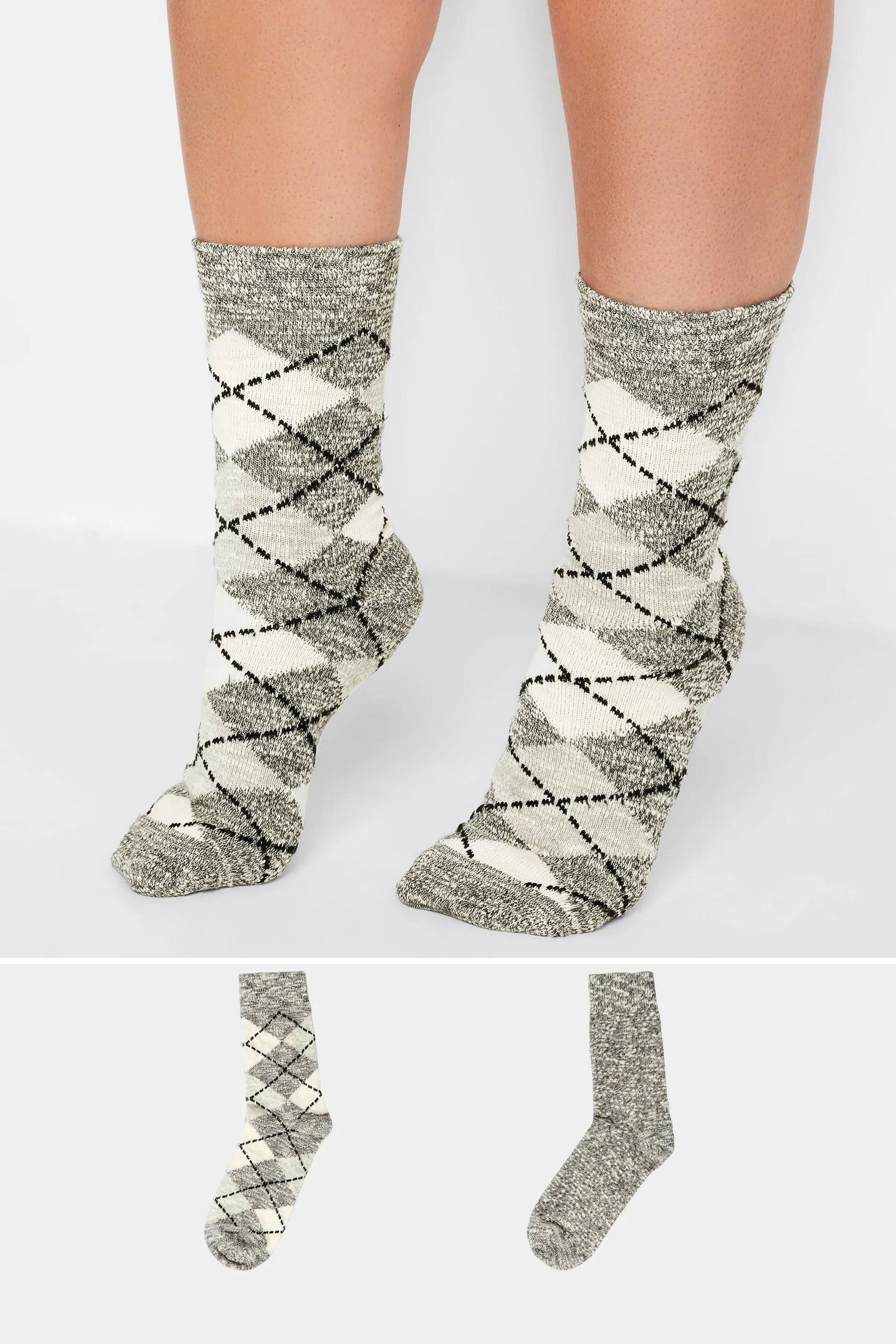 2 Pack Argyle Ankle Socks