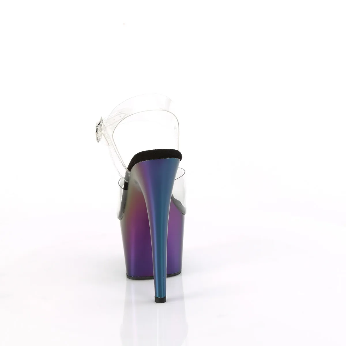 7 Inch Heel ADORE-708MCH Clear Purple Green Chrome