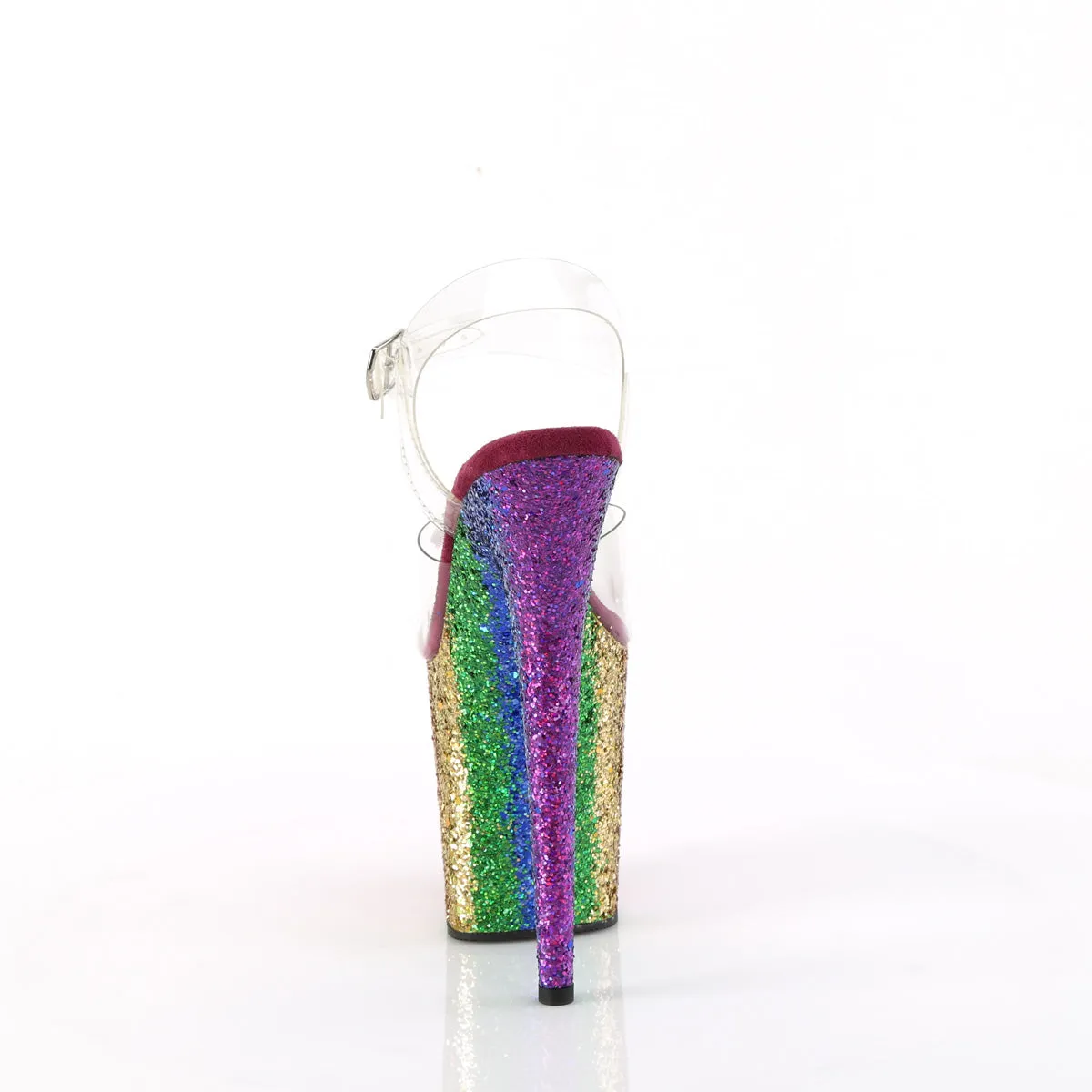 8 Inch Heel FLAMINGO-808RBG Rainbow Glitter