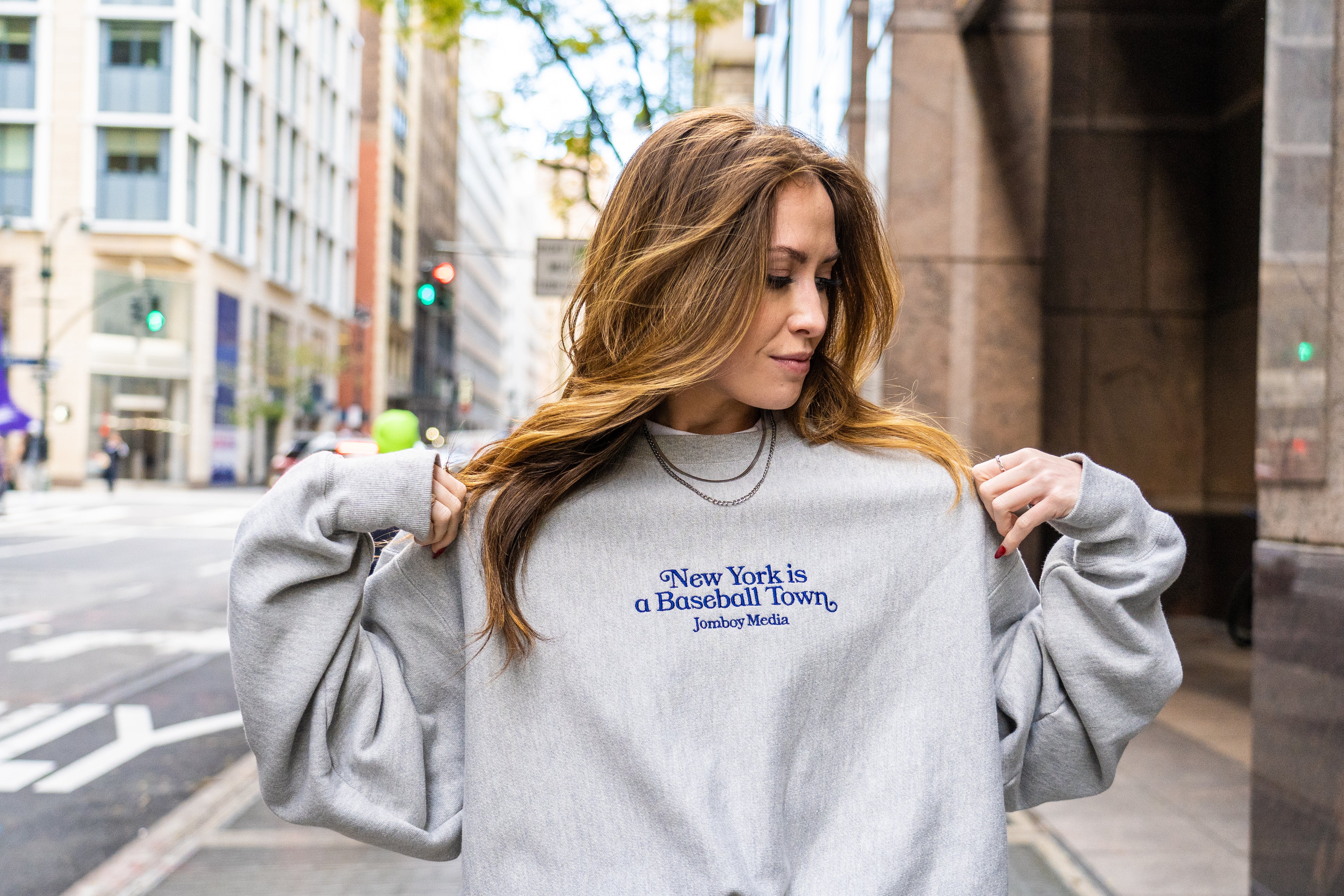 A Baseball Town, NYC | Embroidered Heavy Duty Champion® Crewneck Sweatshirt