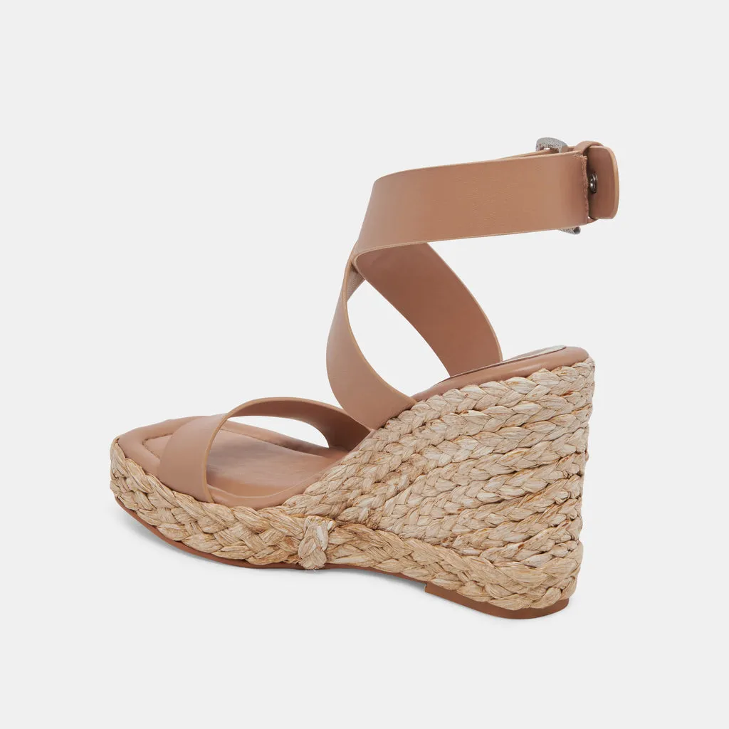 ALDONA Wedges Cafe Leather | Cafe Braided Raffia & Leather Sandals– Dolce Vita 6882427306050