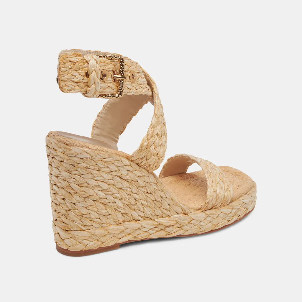 ALDONA Wedges Natural Leather | Natural Braided Raffia & Leather Sandals– Dolce Vita 6882427338818