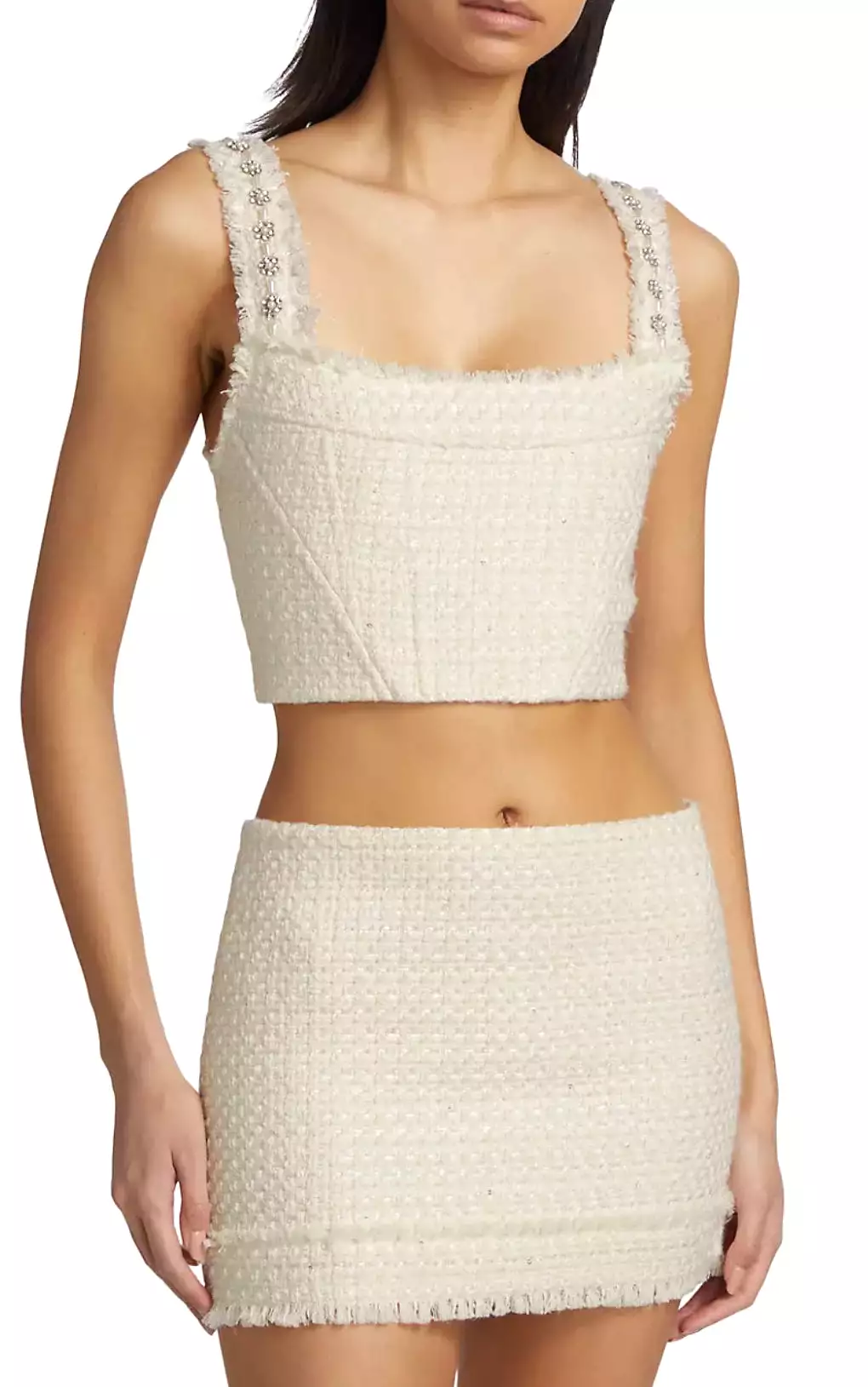 Alice + Olivia - Vicenta Embelished Structured Corset - Off White Multi