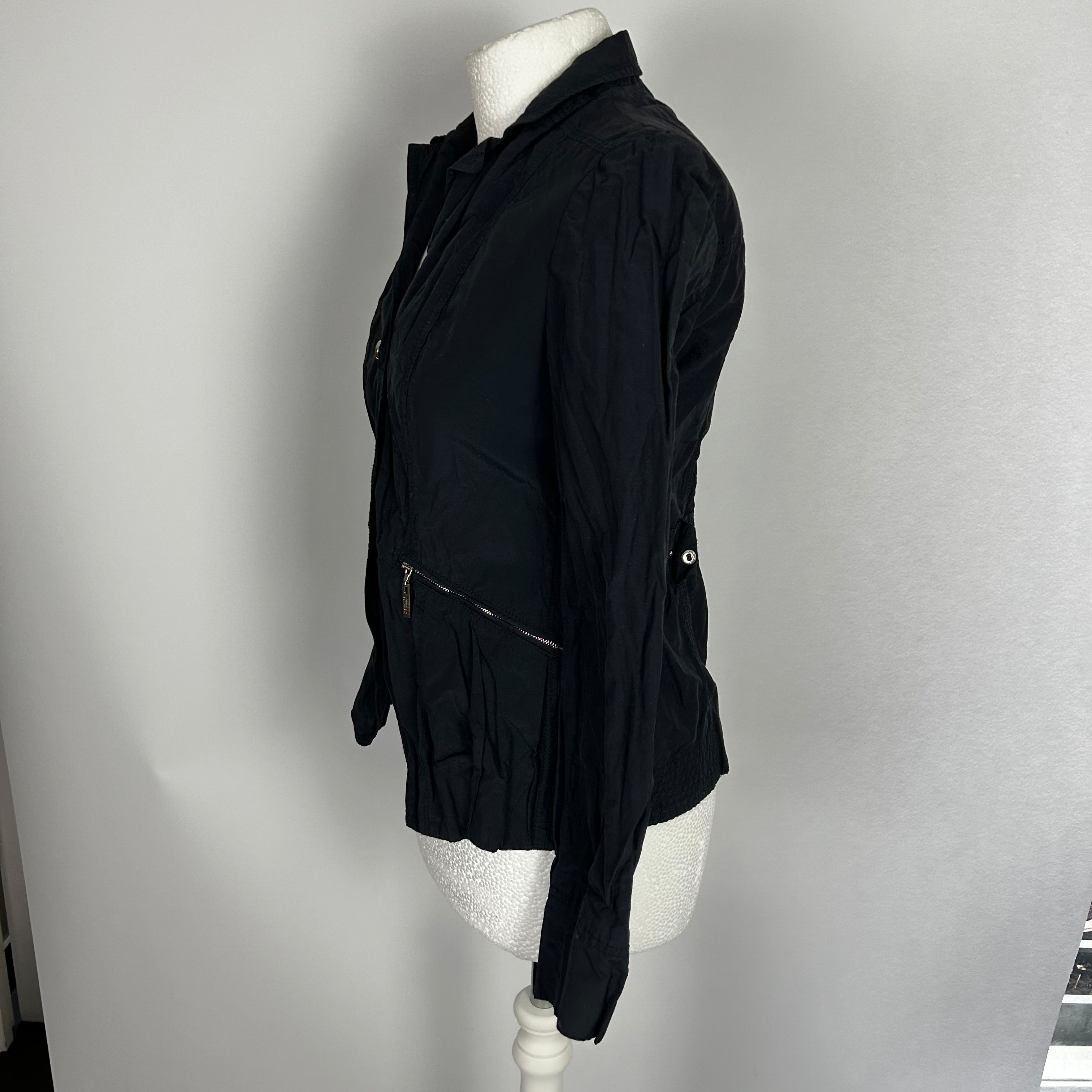 Armani Collezioni Black Waterproofed Cotton Jacket XS