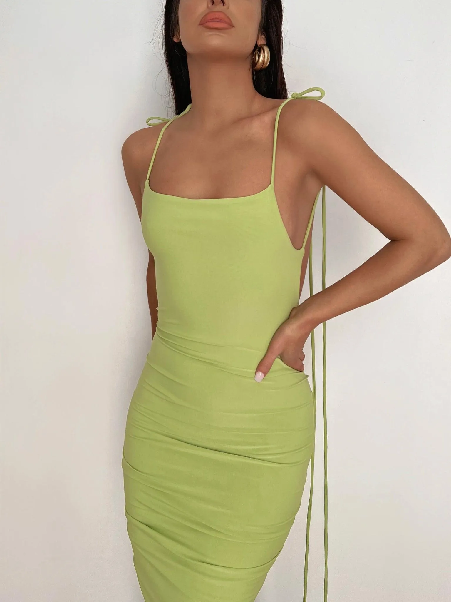 Azari Midi Dress - Lime