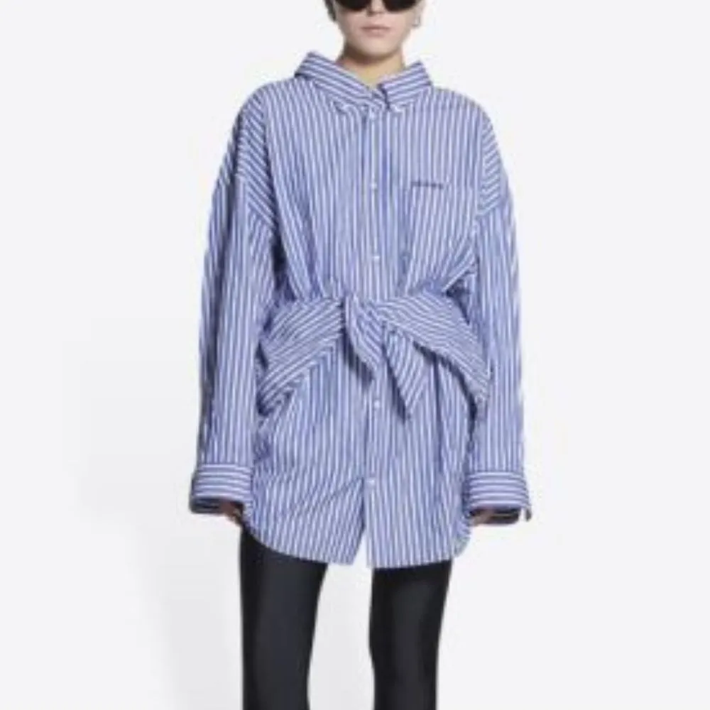 BALENCIAGA  |Stripes Casual Style Long Sleeves Cotton Shirts & Blouses