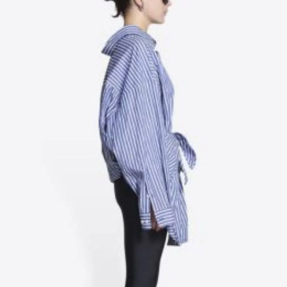 BALENCIAGA  |Stripes Casual Style Long Sleeves Cotton Shirts & Blouses