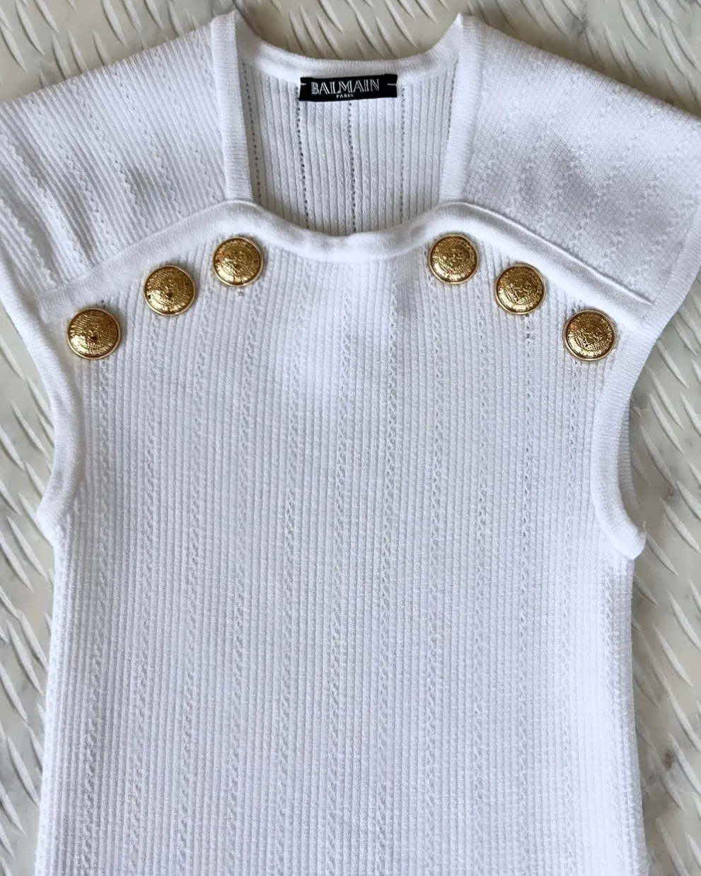 Balmain Knit Button Tank