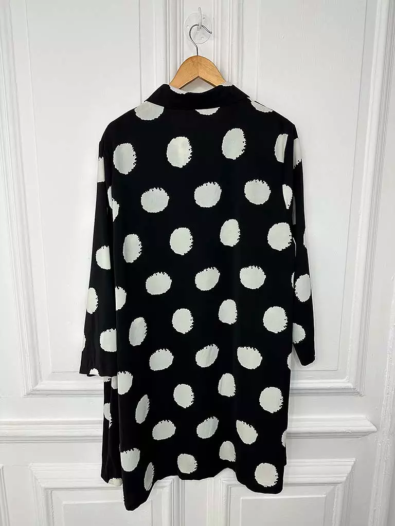 Bella Blue Spot Longline Shirt Tunic - Mono