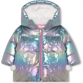 Billieblush Reflective Hooded Puffer Jacket, Multicolor