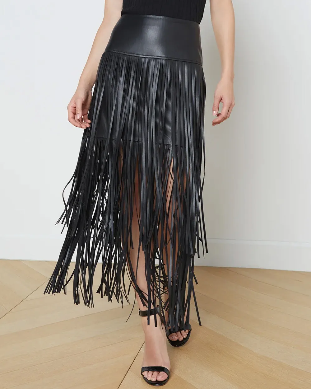 Black Fringe Karolina Skirt