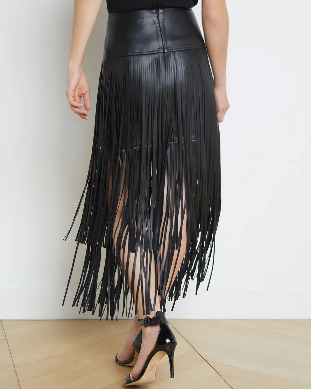 Black Fringe Karolina Skirt