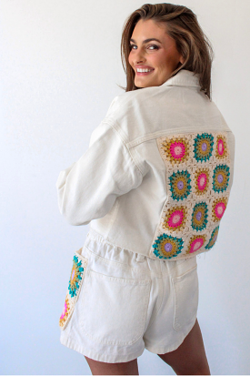 Blossom Crochet Denim Jacket