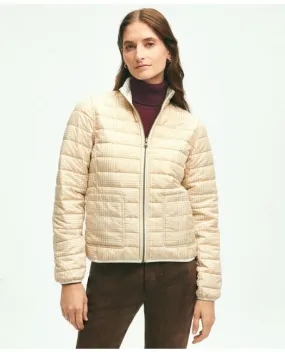 Brooks Brothers Women's Reversible Puffer Jacket Beige