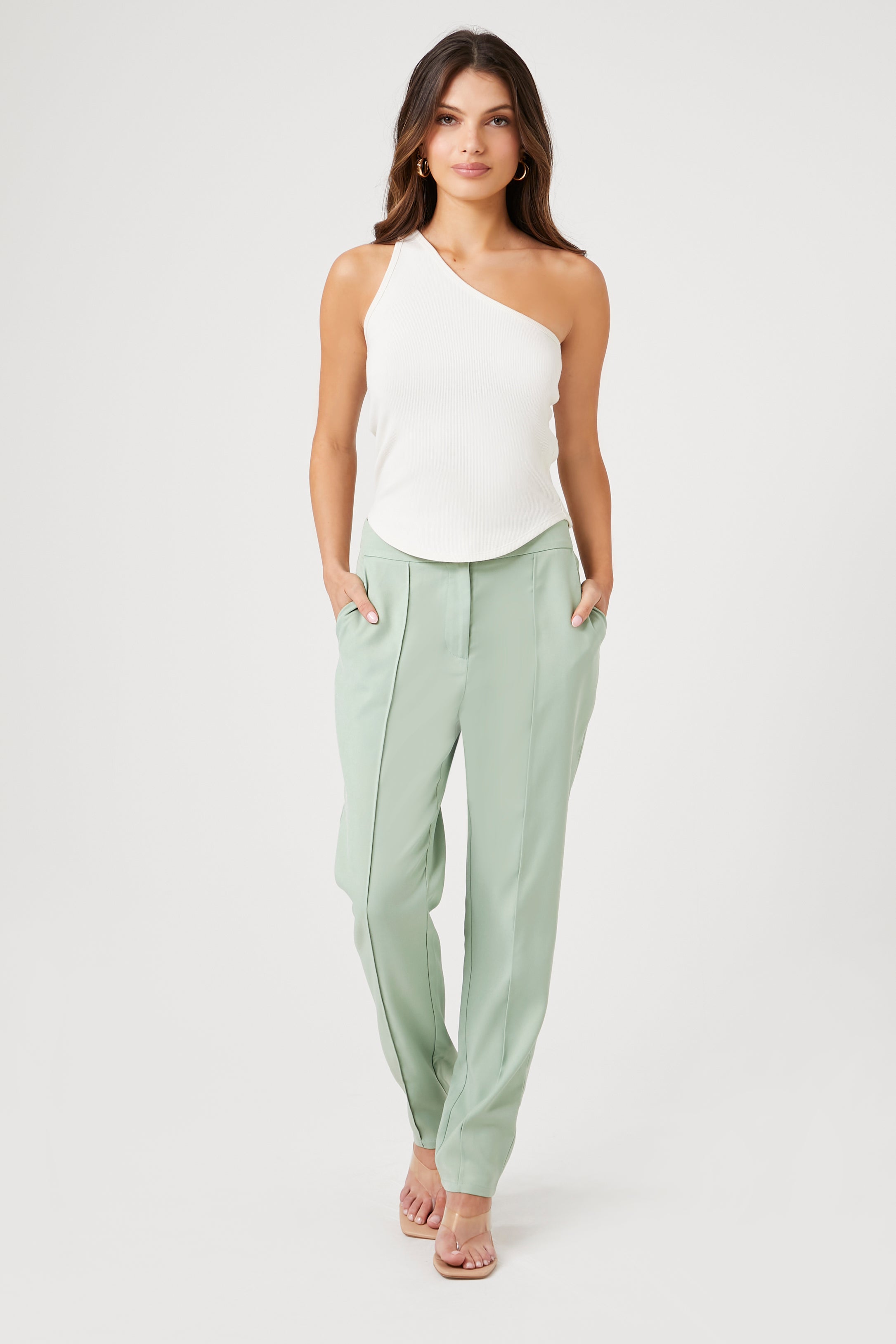 Buttoned High-Rise Pants