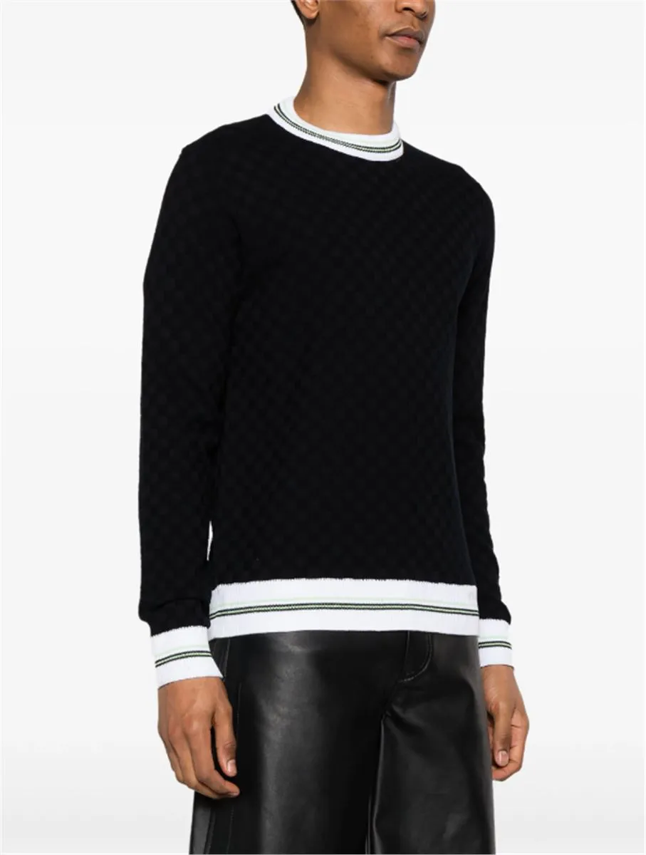 CONTRASTO CHECKERBOARD-KNIT JUMPER