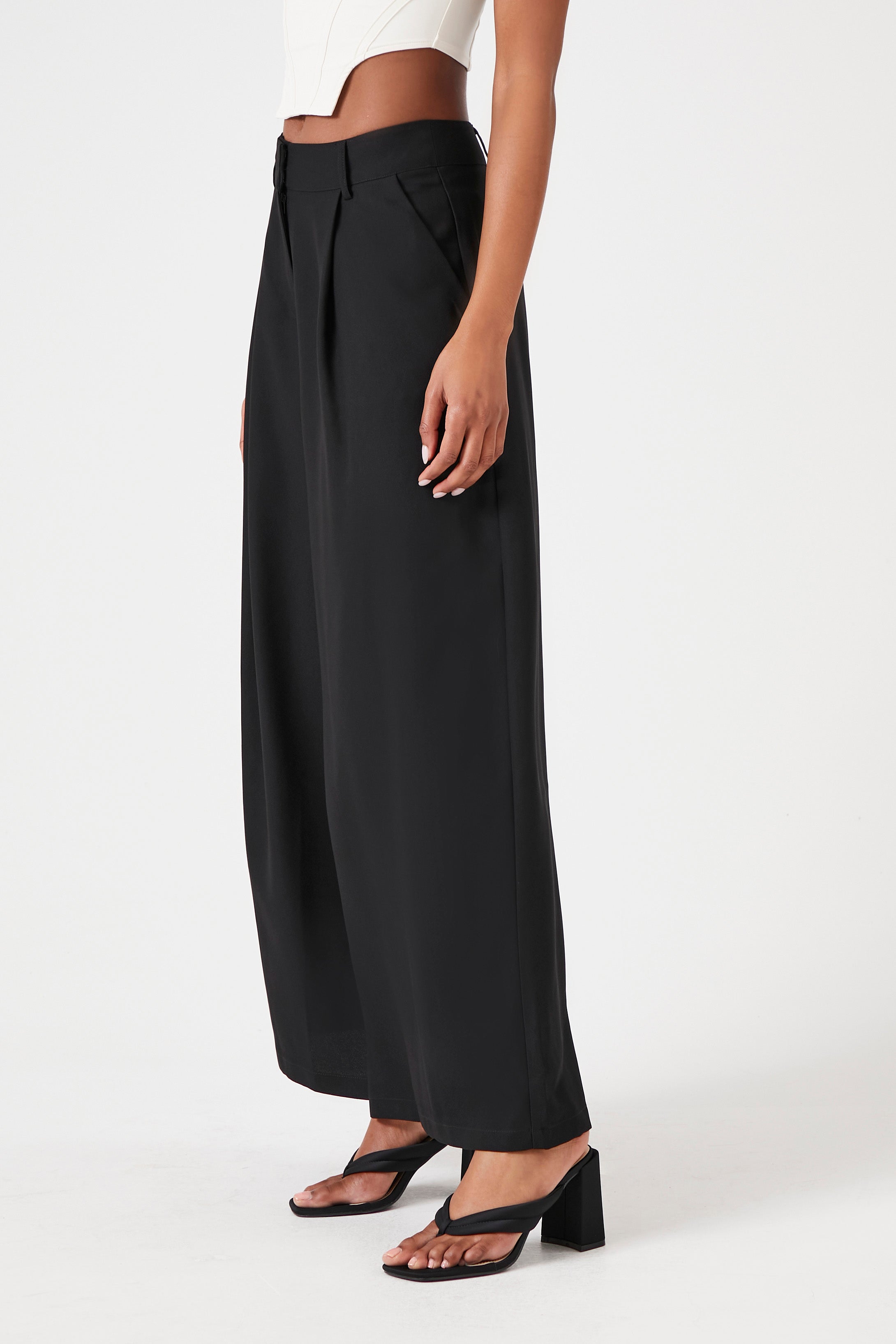 Crepe Wide-Leg Trousers