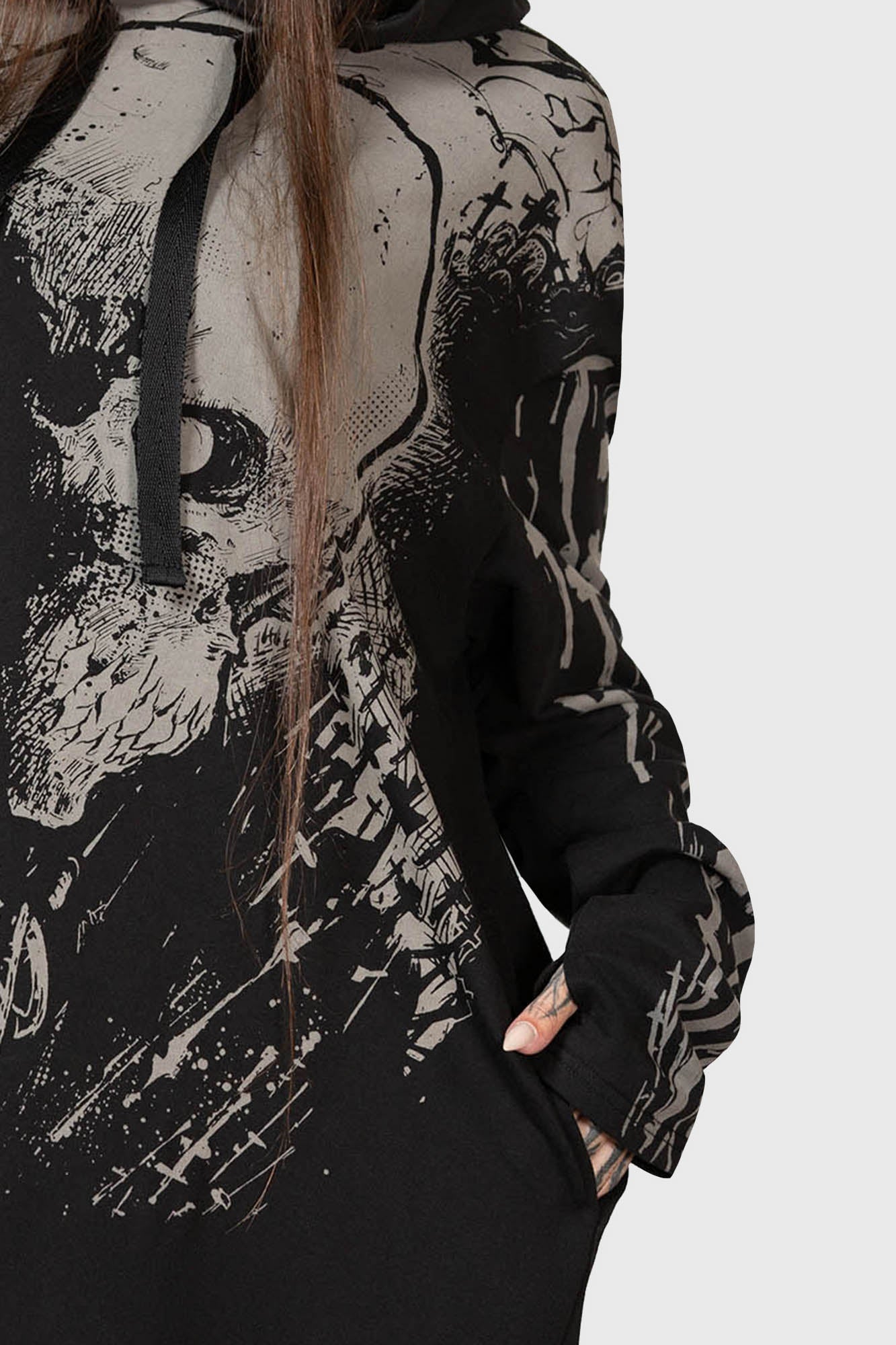 Cross The Bear Longline Hoodie Resurrect