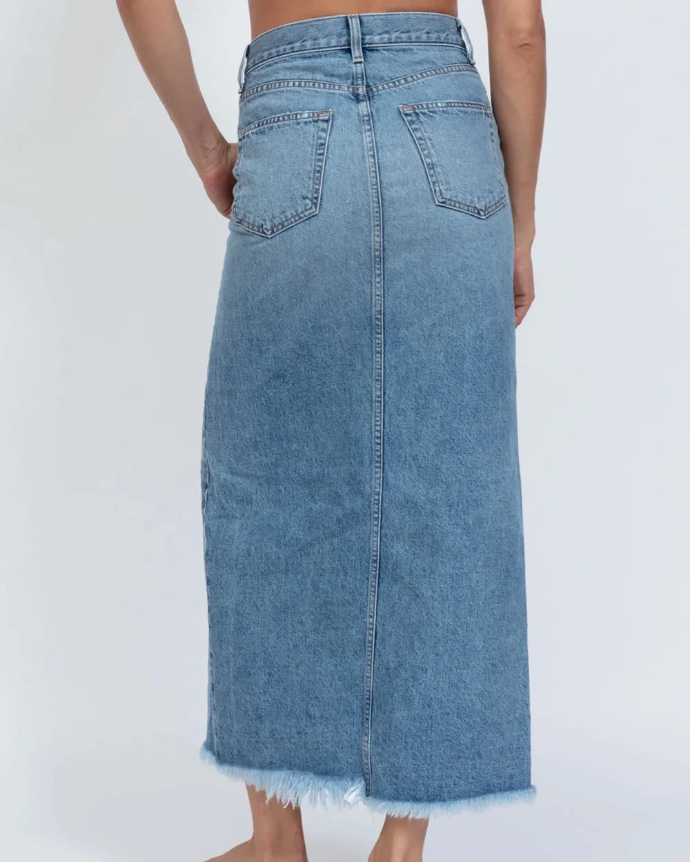 Denim Maxi Skirt in Berkley