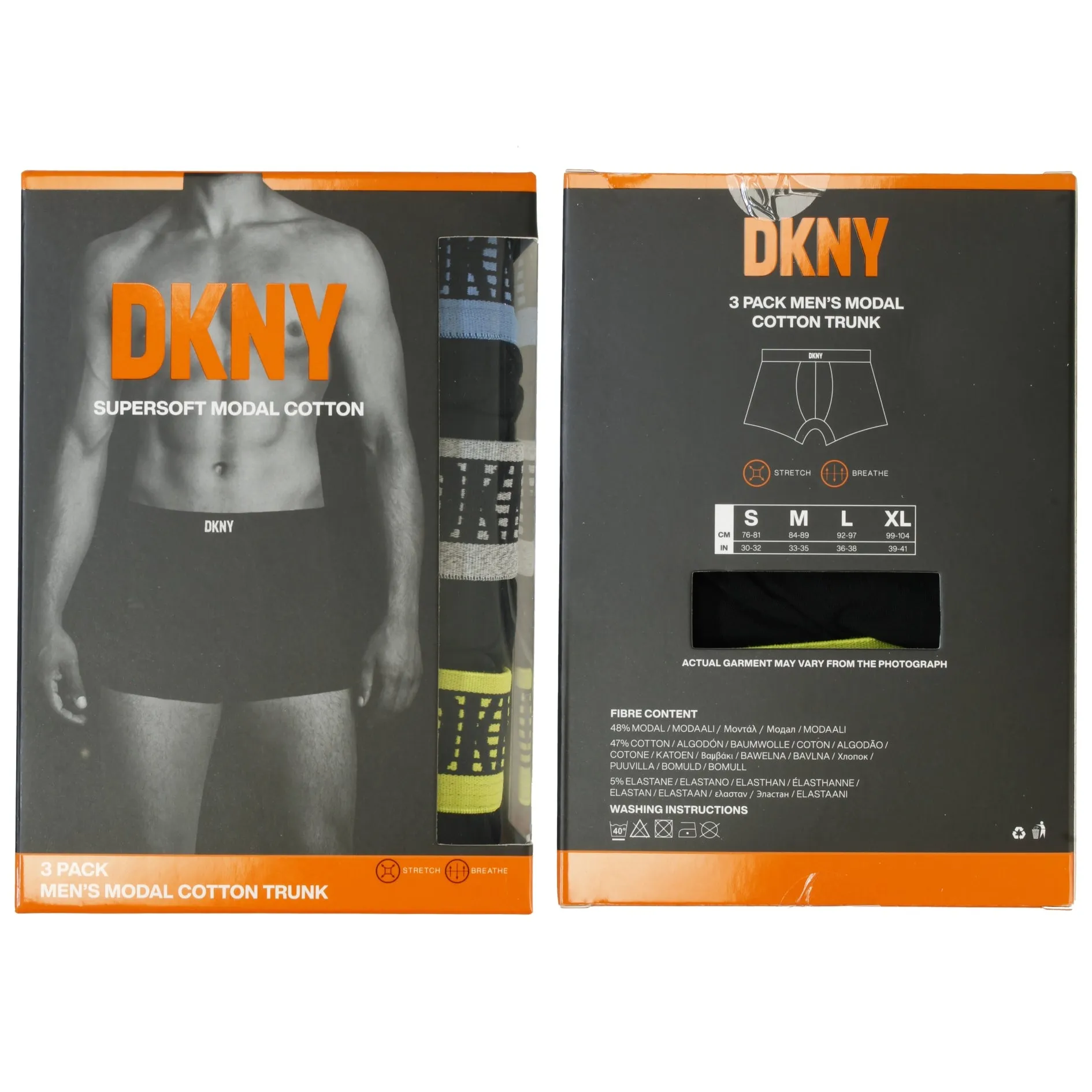 DKNY Mens 'Premium' Supersoft Modal Cotton Boxer Trunks (3-Pack)