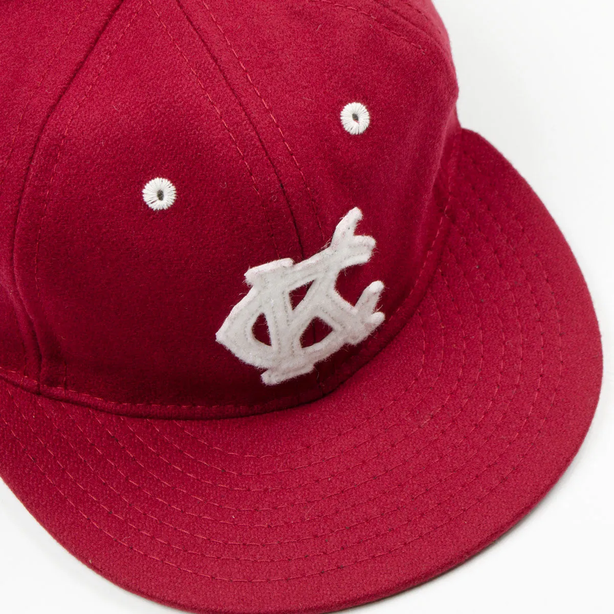 Ebbets - Kansas City Monarchs Cap (Adjustable Wool Flannel) - Burgundy