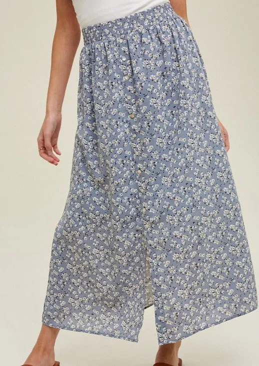 FINAL SALE - Fresh Bouquets Floral Button Skirts - 2 Colors!