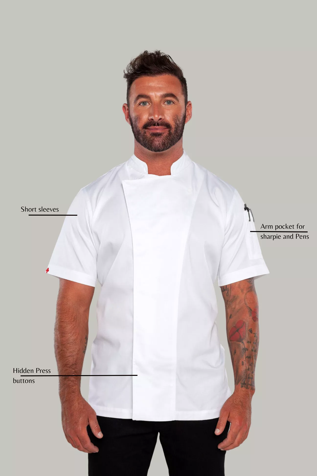 Flinders White Chef jacket with Cool-vent