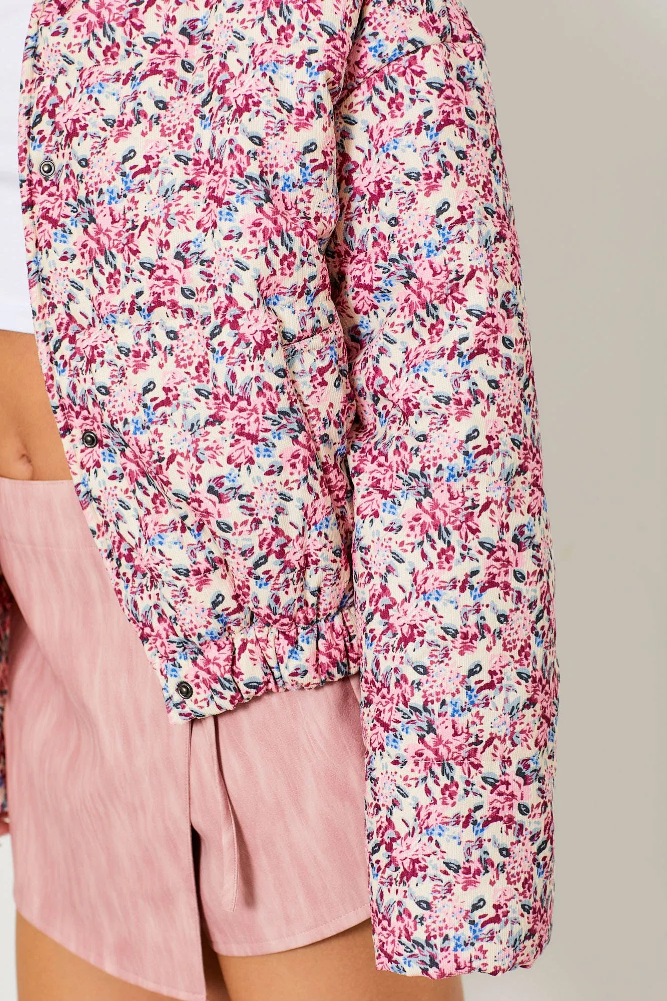 Floral Print Puffer Jacket