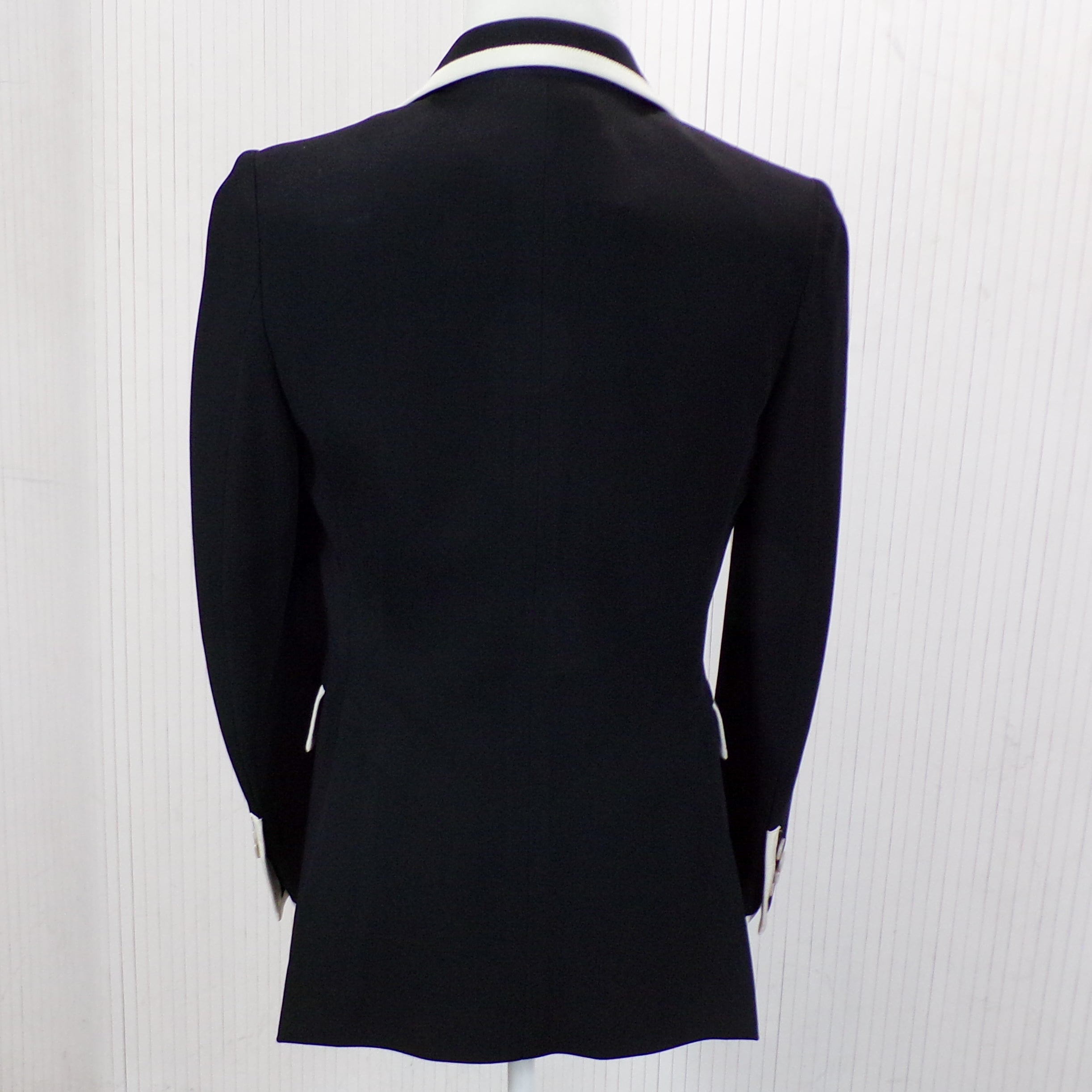 Gucci Black Crepe & Ivory Grossgrain Cady Jacket XS