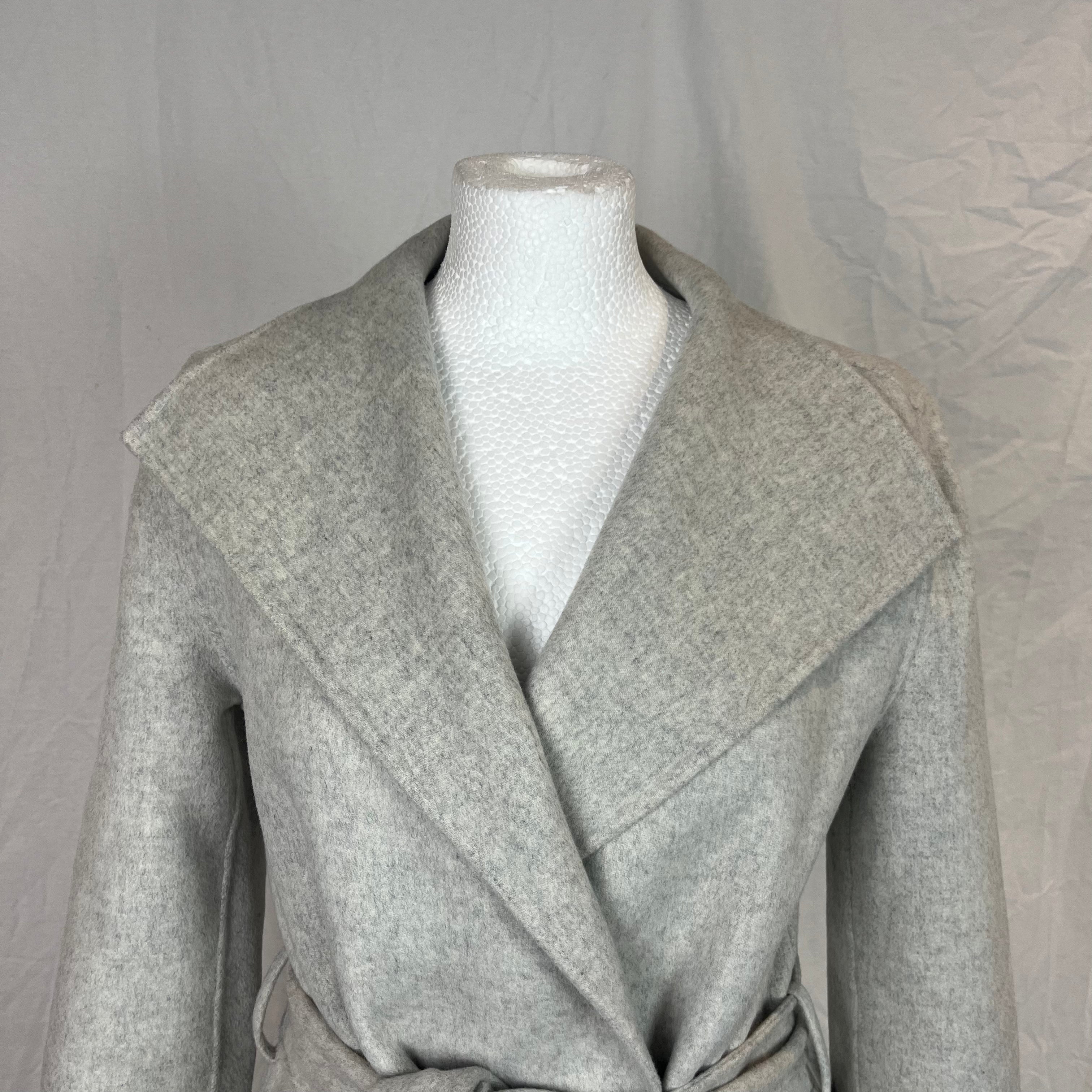 Joseph 795 Pearl Grey Double Face Cashmere Belted Lima Jacket XXS/XS/S