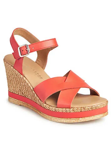 Kaleidoscope Cherry Tomato Italian Leather Wedges | Grattan