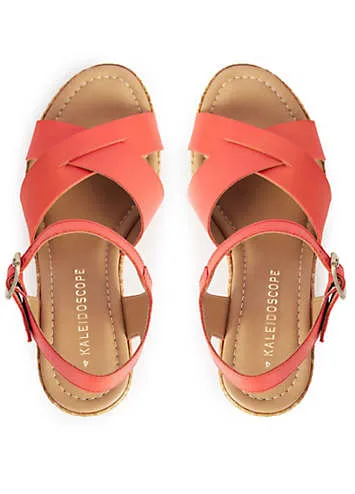 Kaleidoscope Cherry Tomato Italian Leather Wedges | Grattan