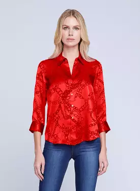 L’agence - Dani Blouse - Red Allover Chain