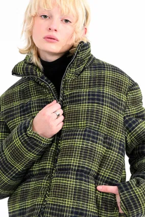 Lime Tartan Puffer Jacket