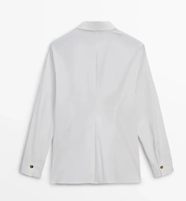 Massimo Dutti  |Casual Style Long Sleeves Plain Cotton Elegant Style