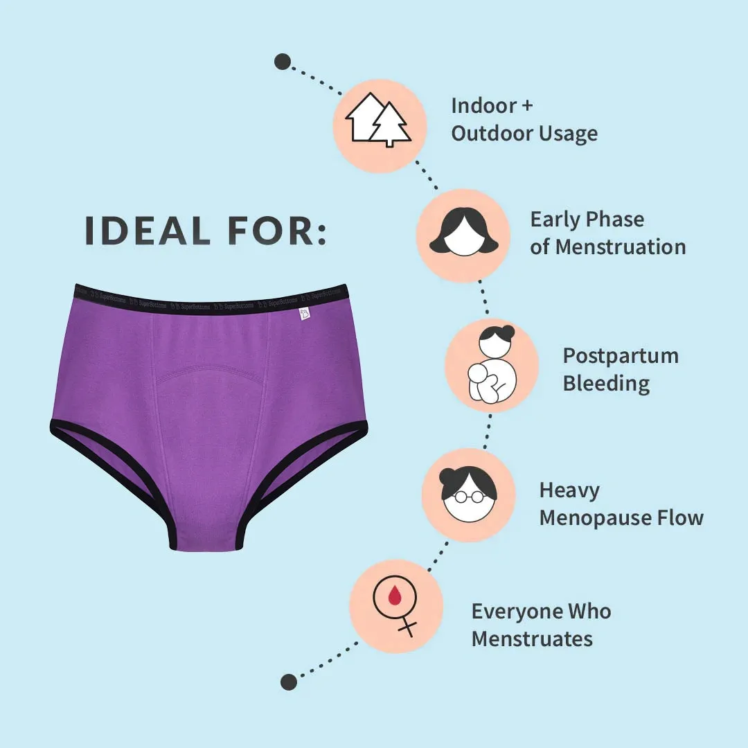 MaxAbsorb Period Underwear Pack of 3 (Pink,Lilac and Black)