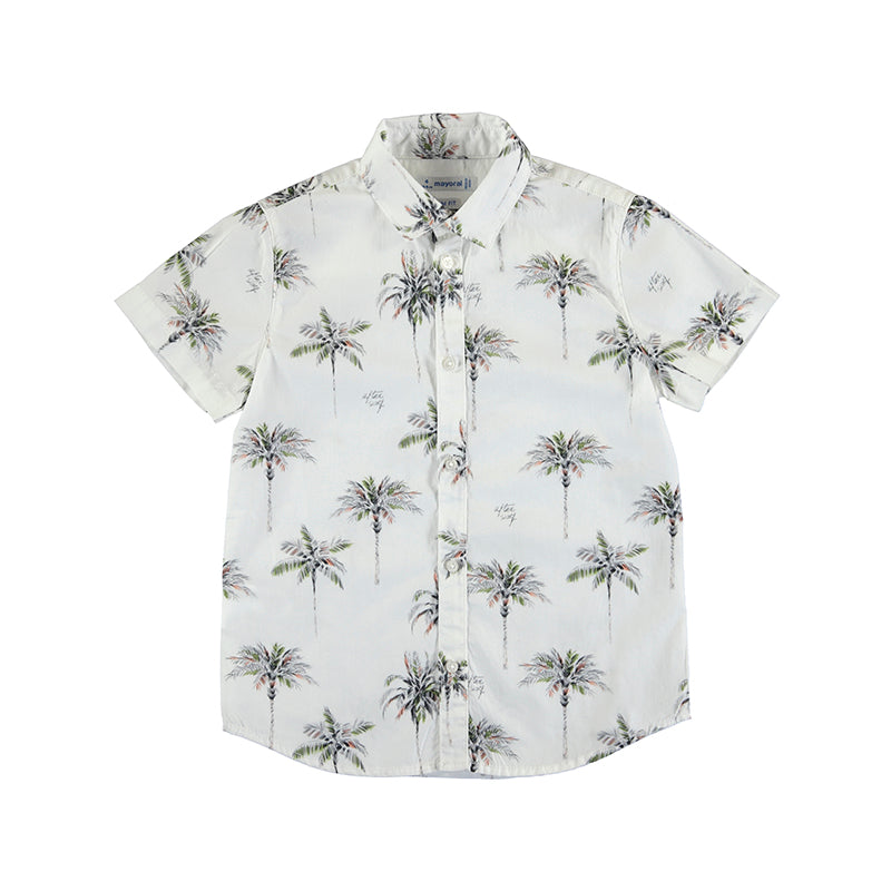 Mayoral Mini Short Sleeve Dress Shirt w/Print_ Palms 3114-66