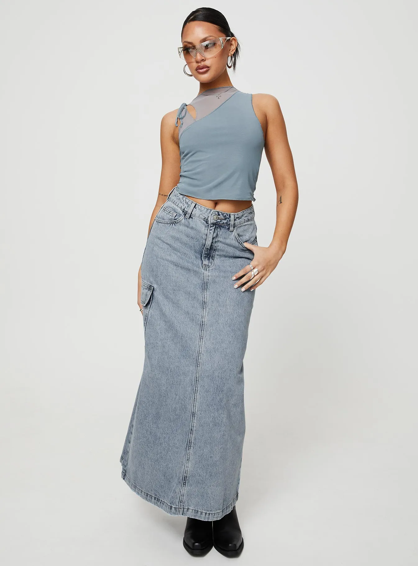 McGuane Denim Midi Skirt Petite