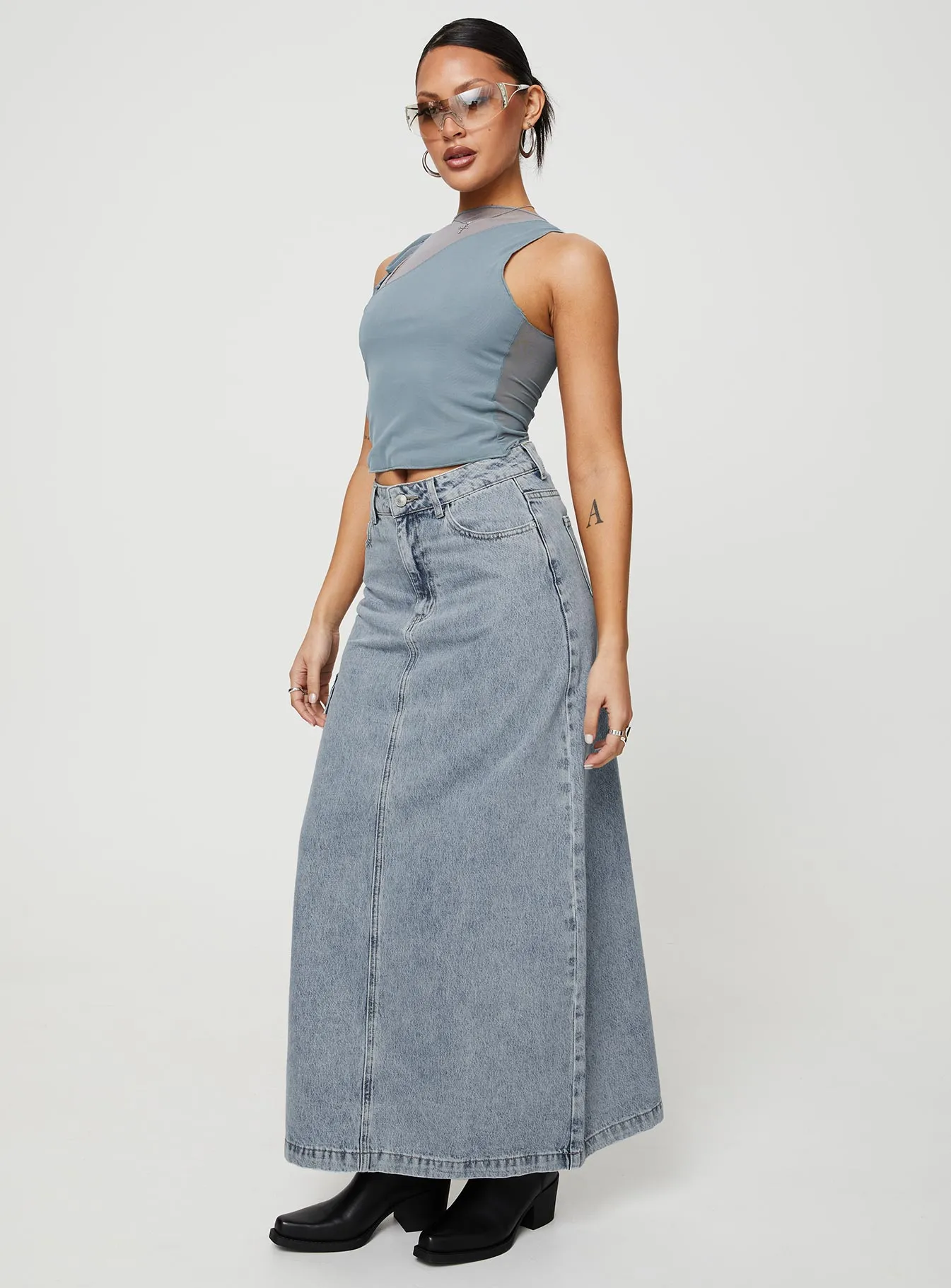 McGuane Denim Midi Skirt Petite