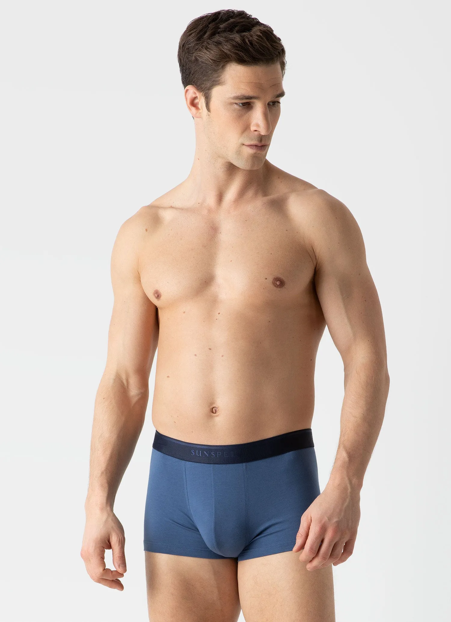 Men's Stretch Cotton Trunks in Atlantic Blue