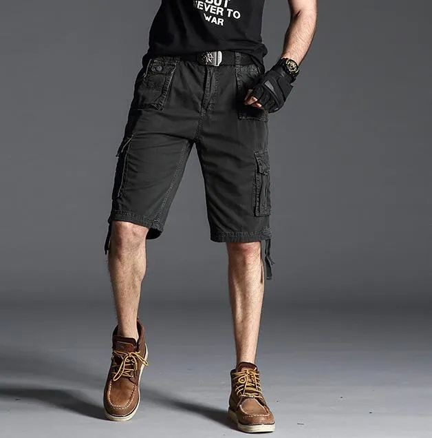 Men's Summer Loose Oversize Solid Color Casual Short Cargo Pants