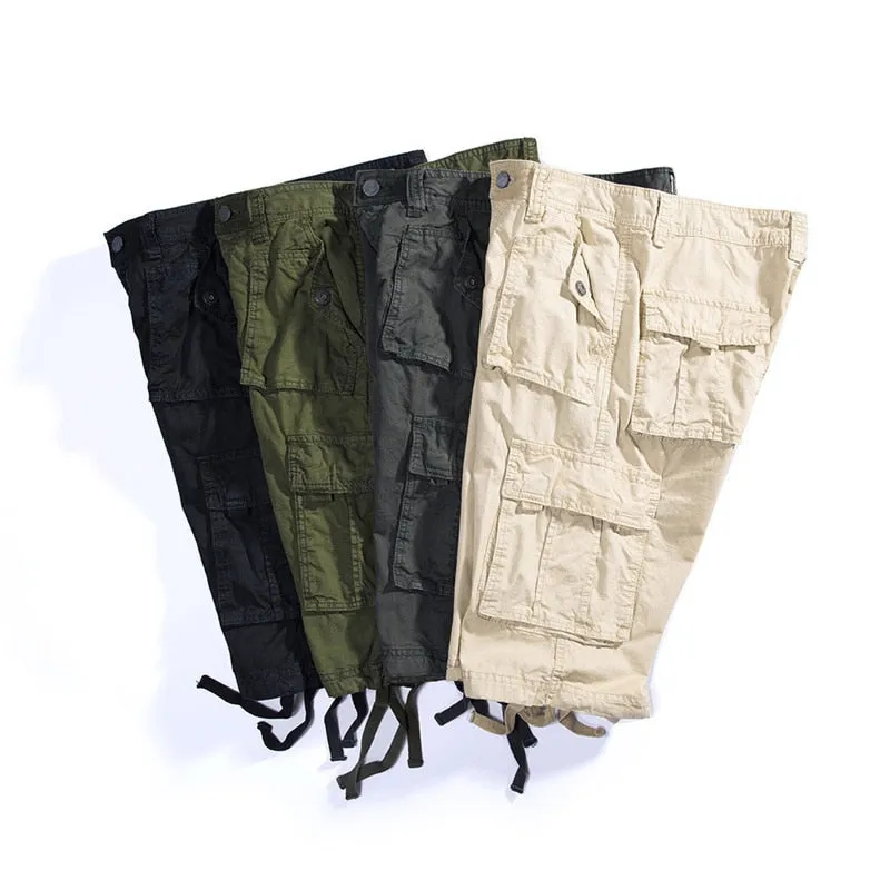 Men's Summer Loose Oversize Solid Color Casual Short Cargo Pants