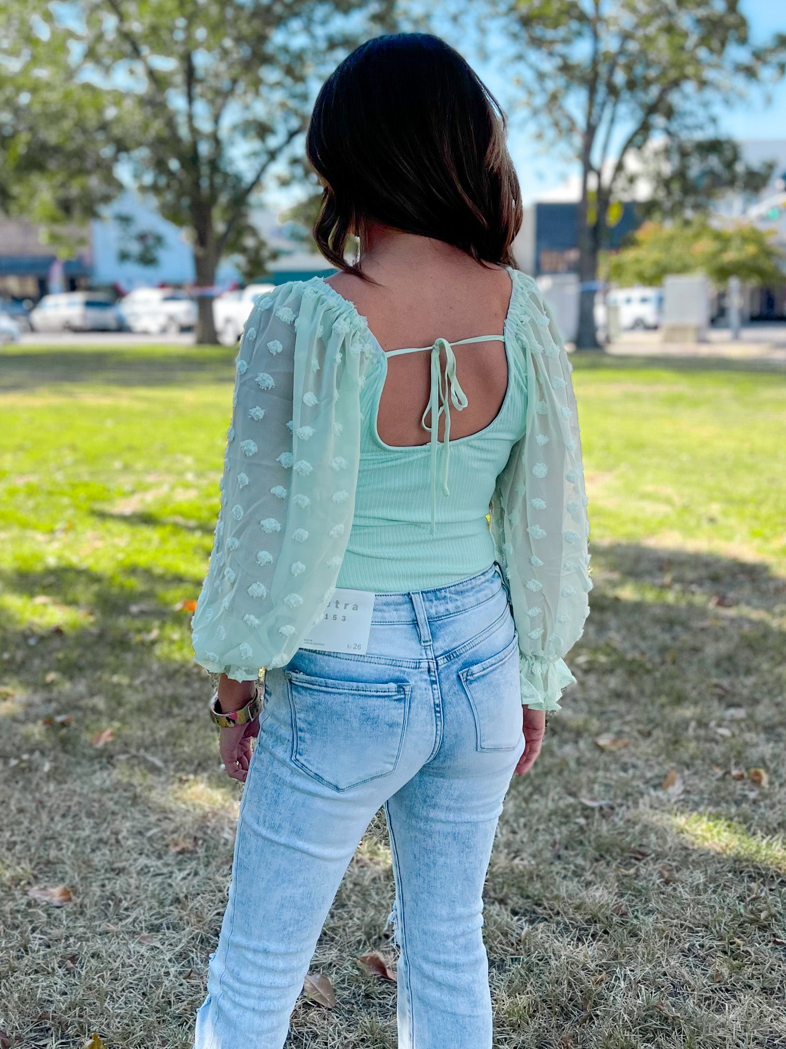 Mint Puff Sleeve Bodysuit