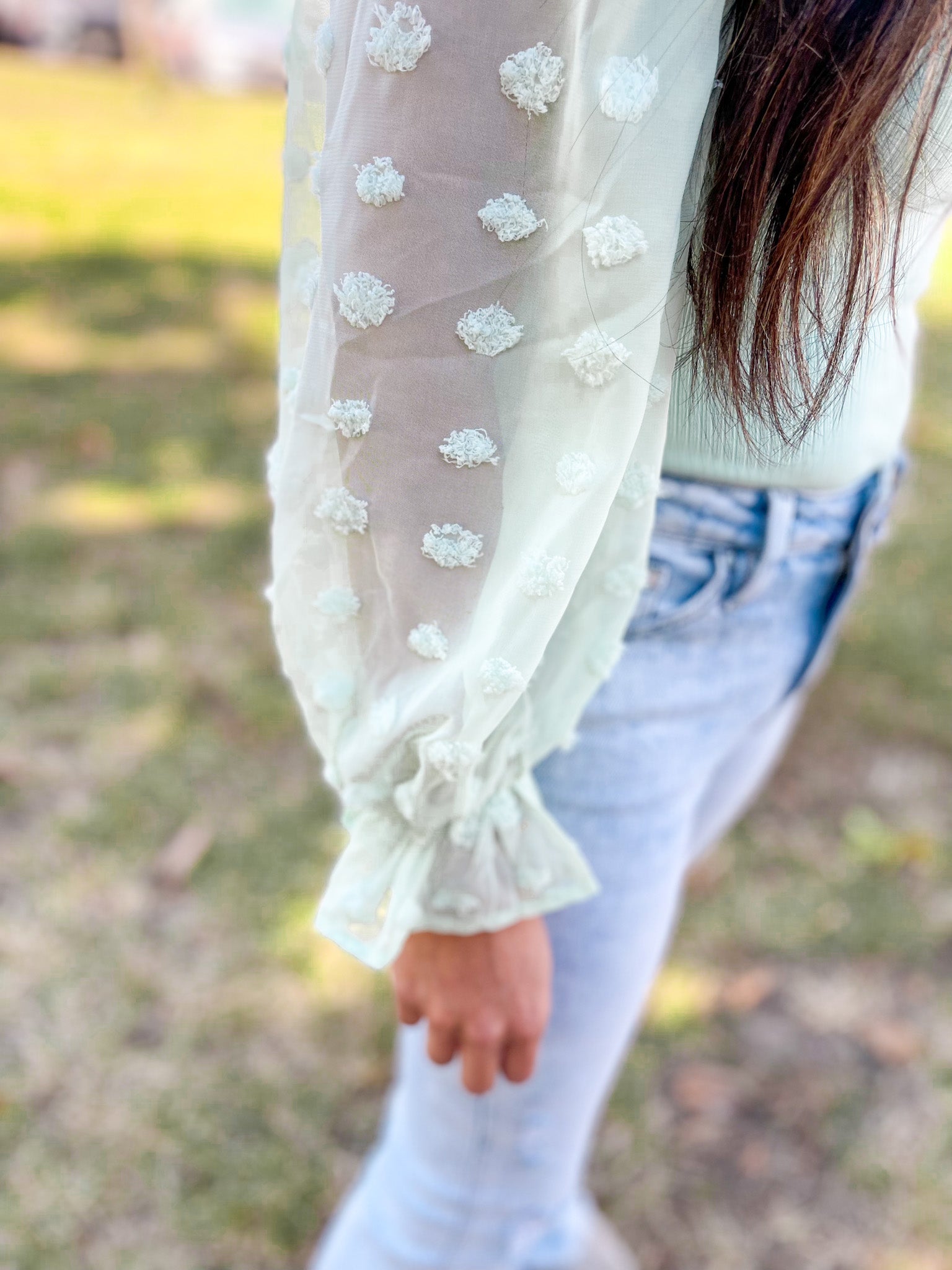 Mint Puff Sleeve Bodysuit