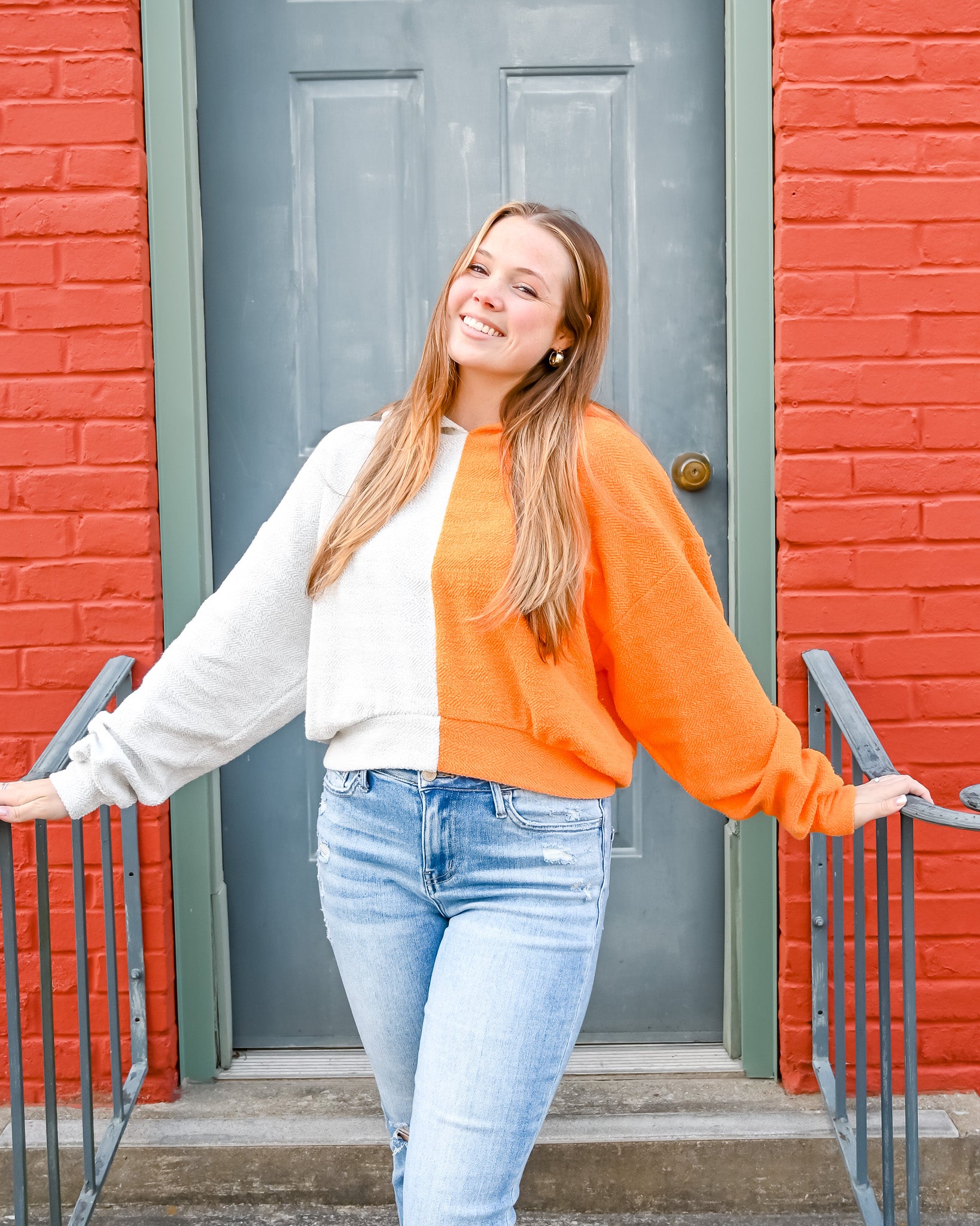 Orange Crush Terry Knit Hoodie