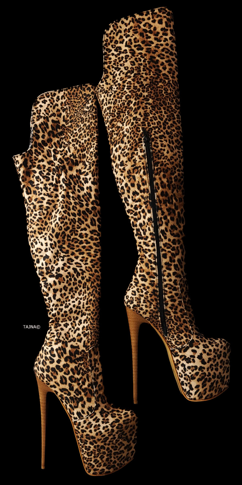 Over the Knee Leopard Platform Boots