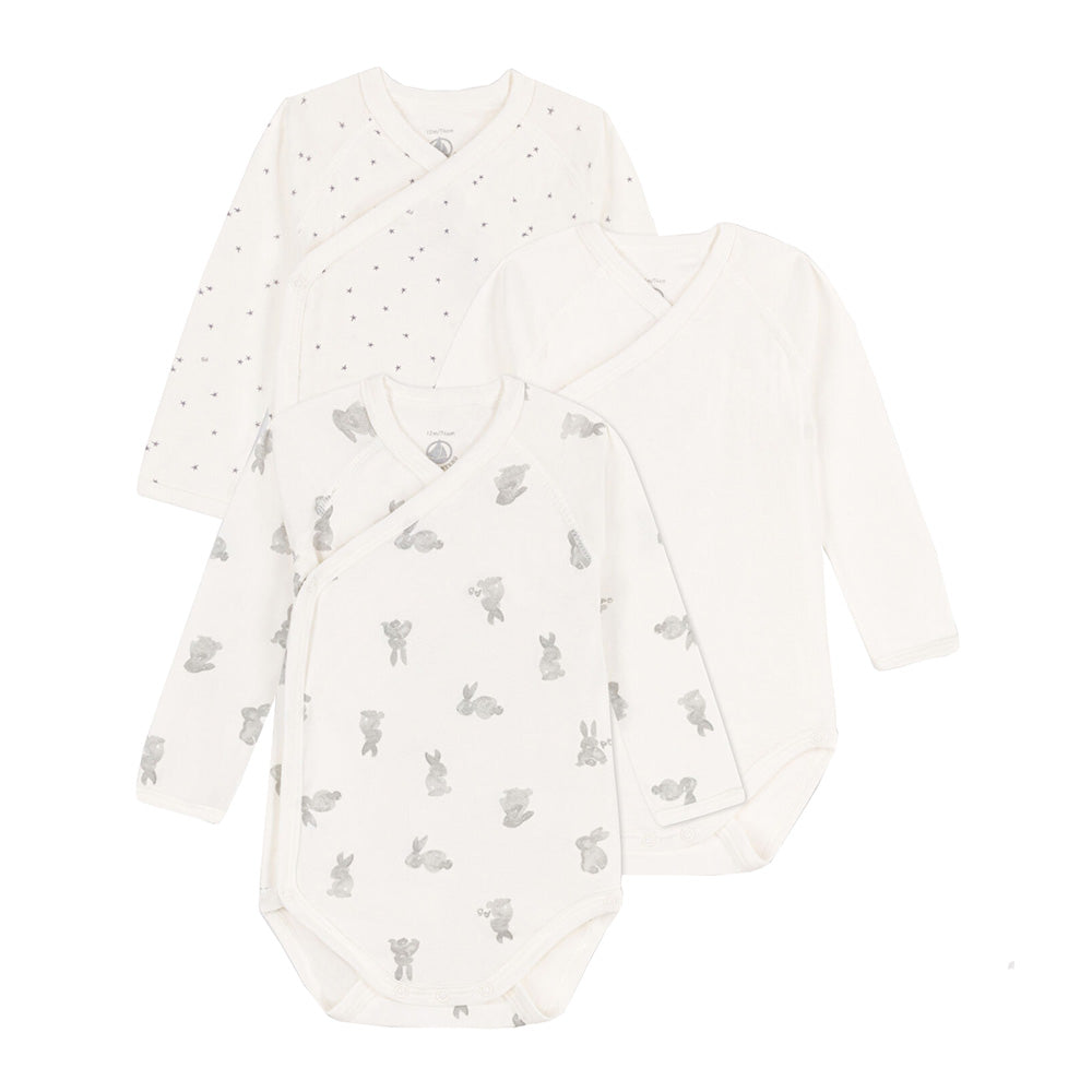 Petit Bateau Long Sleeve Crossover Bodysuit Onesie