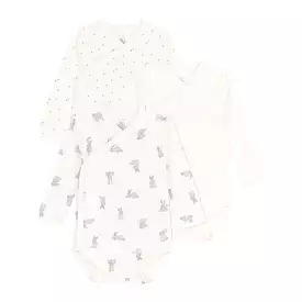 Petit Bateau Long Sleeve Crossover Bodysuit Onesie