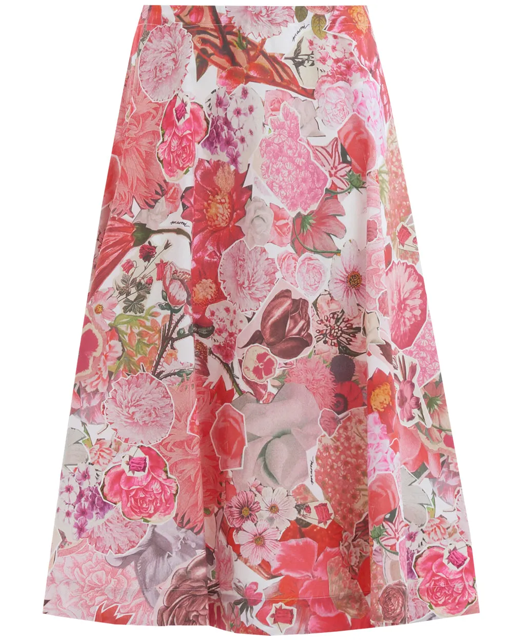 Pink Clematis Circle Midi Skirt