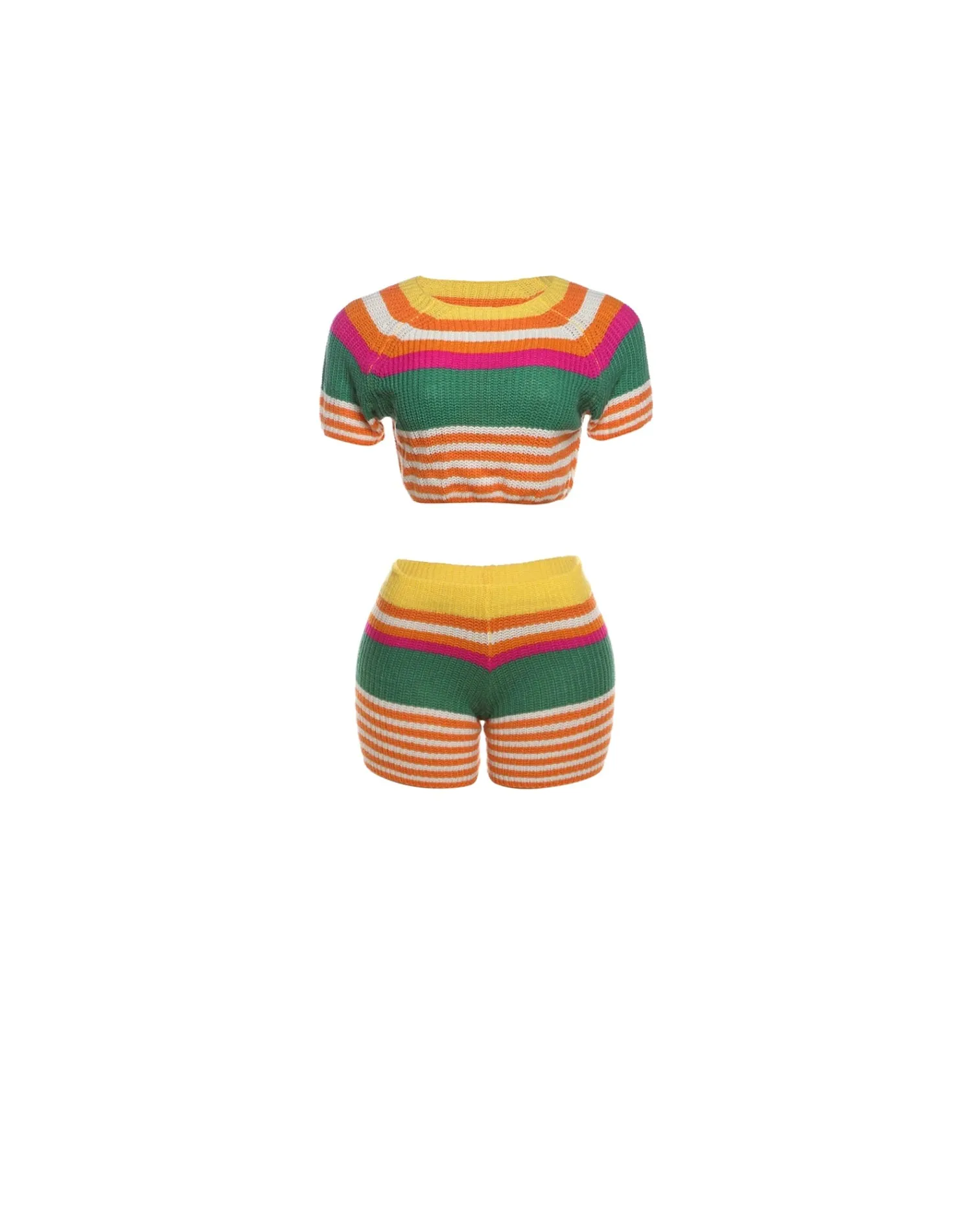 Rainbow Knit Short Set